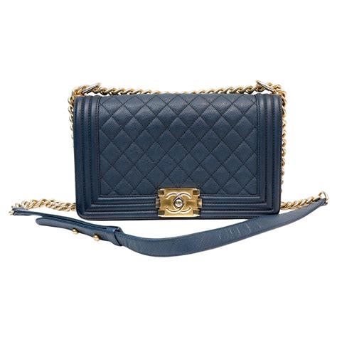 chanel boy navy bag|vintage navy blue chanel bag.